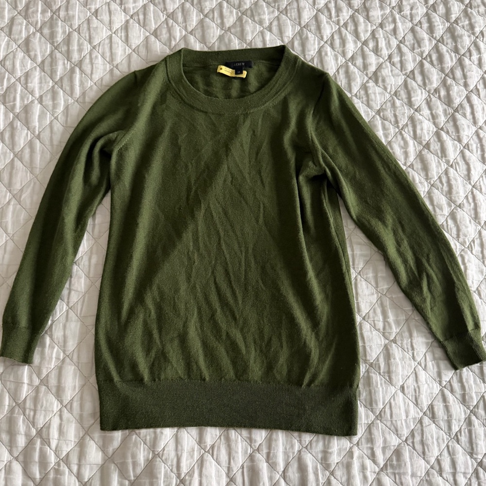 J. Crew Green Long Sleeve Sweater (XS)